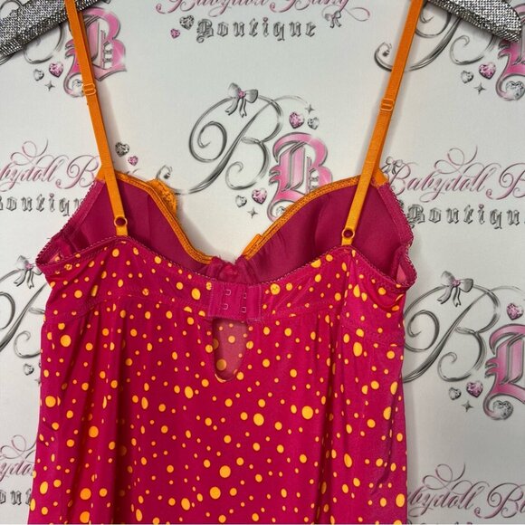 Victoria secret babydoll sexy little things 2000s vintage pink orange polkadot - Picture 9 of 12